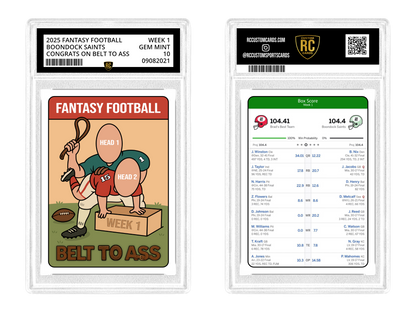 Fantasy Football "BTA" Graded Card