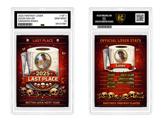 Fantasy Football "Champion" Graded Card RC Custom Cards Fantasy Football "Champion" Graded Card RC Custom Cards