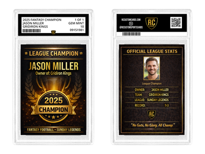 Fantasy Football "Champion" Graded Card