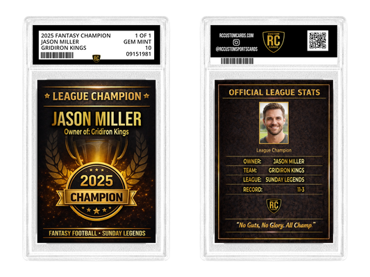 Fantasy Football "Champion" Graded Card
